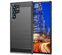 NALIA Aspetto Fibra di Carbonio Cover compatibile con Samsung Galaxy S24 Ultra Custodia, Nero Opaco Silicone Copertura Protettiva, Antiscivolo Grip Sottile Flessibile Case Antigraffio Anti-Impronte