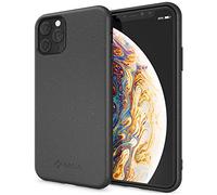 NALIA Bio Cover compatibile con iPhone 11 Pro Max Custodia, Eco-Friendly & Biodegradabile Case Organico Protettiva, Sostenibile & Compostabile Copertura Natura Skin, Zero Sprechi, Colore:Nero