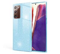 NALIA Brillantini Cover compatibile con Samsung Galaxy Note 20 Custodia, Glitter Case Telefono Cellulare Copertura Bumper Resistente Protettiva Strass Bling Smartphone Protezione Skin, Colore:Blu