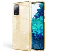 NALIA Brillantini Cover compatibile con Samsung Galaxy S20 FE Custodia, Glitter Case Telefono Cellulare Copertura Bumper Resistente Protettiva Strass Bling Smartphone Protezione Skin, Colore:Gold Oro