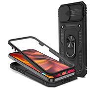 NALIA Case Stile Militare compatibile con iPhone 13 Mini Custodia, Anello Girovole 360°, Protezione Estrema con Cornice del Display & Cover per Camera, Copertura Rigida Antiurto Guscio, Colore:Nero