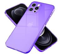 NALIA Chiaro Cover Neon compatibile con iPhone 12 Pro Custodia, Trasparente Colorato Silicone Copertura Traslucido Bumper Resistente, Protettiva Antiurto Skin Sottile Case Morbido, Colore:Viola