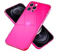NALIA Chiaro Cover Neon compatibile con iPhone 13 Pro Custodia, Trasparente Colorato Silicone Copertura Traslucido Bumper Resistente, Protettiva Antiurto Skin Sottile Case Morbido, Colore:Pink