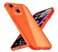 NALIA Chiaro Cover Neon compatibile con iPhone 14 Plus Custodia, Trasparente Colorato Silicone Copertura Traslucido Case Resistente, Protettiva Antiurto Sottile Bumper Morbido clear, Colore:Arancione