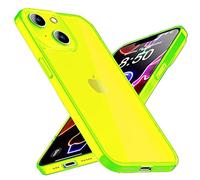 NALIA Chiaro Cover Neon compatibile con iPhone 14 Plus Custodia, Trasparente Colorato Silicone Copertura Traslucido Case Resistente, Protettiva Antiurto Sottile Bumper Morbido clear, Colore:Giallo