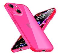 NALIA Chiaro Cover Neon compatibile con iPhone 14 Plus Custodia, Trasparente Colorato Silicone Copertura Traslucido Case Resistente, Protettiva Antiurto Sottile Bumper Morbido clear, Colore:Pink