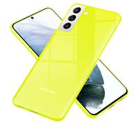 NALIA Chiaro Cover Neon compatibile con Samsung Galaxy S21 Custodia, Trasparente Colorato Silicone Copertura Traslucido Bumper Resistente, Protettiva Antiurto Sottile Case Morbido, Colore:Giallo