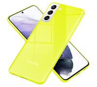 NALIA Chiaro Cover Neon compatibile con Samsung Galaxy S21 Plus Custodia, Trasparente Colorato Silicone Copertura Traslucido Bumper Resistente, Protettiva Antiurto Skin Sottile Case, Colore:Giallo