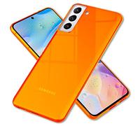 NALIA Chiaro Cover Neon compatibile con Samsung Galaxy S22 Custodia, Trasparente Colorato Silicone Copertura Traslucido Case Resistente, Protettiva Antiurto Sottile Bumper Morbido, Colore:Arancione