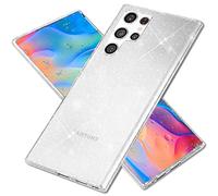 NALIA Chiaro Glitter Cover compatibile con Samsung Galaxy S22 Ultra Custodia, Traslucido Anti-Giallo Copertura Brillantini Sottile Silicone Glitterata Protezione, Case Diamante, Colore:Trasparente