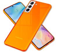 NALIA Clear Neon Custodia per cellulare per Samsung Galaxy S22, trasparente colorata luminosa non ingiallente, sottile e robusta custodia protettiva arancione