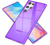 NALIA Clear Neon Custodia per Samsung Galaxy S22 Ultra, trasparente, colorata e luminosa, sottile custodia protettiva Viola