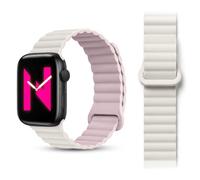 NALIA Core Cinturino Magnetico Compatibile con Apple Watch SE & iWatch Series 10 9 8 7 6 5 4 3 2 1, 38/40/41/42mm, Silicone Traspirante, Bracciale Sportivo, Colore:Fiore di Pesco