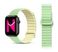 NALIA Core Cinturino Magnetico Compatibile con Apple Watch Series Ultra/SE/10/9/8/7/6/5/4/3/2/1-42/44/45/46/49mm, Silicone Traspirante, Bracciale Sportivo, Colore:Foresta di Limoni