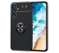 NALIA Cover ad Anello compatibile con Samsung Galaxy S24 Plus Custodia, Nero Opaco Antiscivolo Copertura Silicone con Kickstand Funzione Supporto e Anello Girevole a 360-Gradi, Colore:Nero