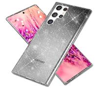 NALIA Cover Chiaro Glitterata compatibile con Samsung Galaxy S24 Ultra Custodia, Copertura in Silicone Trasparente con Paillettes Integrate, Sottile Case a Brillantini Diamante, Colore:Nero