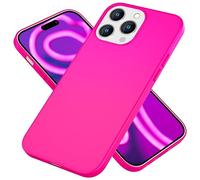 NALIA Cover Colorato al Neon compatibile con iPhone 15 Pro Max Custodia, Colore Intenso Silicone Morbido Vellutato Antiscivolo, Sottile Copertura Protettiva Opaca, Case Flessibile, Colore:Pink