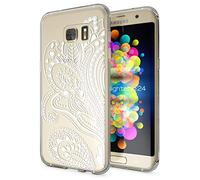 NALIA Cover compatibile con Samsung Galaxy S7 Edge, Custodia Protezione Silicone Trasparente Sottile Case, Gomma Morbido Cellulare Ultra-Slim Protettiva Bumper Guscio, Designs:Artificial Flowers