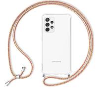 NALIA Cover con Collana per Samsung Galaxy A53 - Custodia, Arcobaleno | Mani Libere, Zero Stress, Retro Cristallino, Il Tuo Tocco Di Stile, Airbag Invisibile, HANGIT