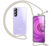 NALIA Cover con Collana per Samsung Galaxy A57 - Custodia, Arenaria Beige | Mani Libere, Zero Stress, Retro Cristallino, Il Tuo Tocco Di Stile, Airbag Invisibile, HANGIT PRO