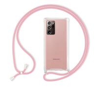 NALIA Cover con Collana per Samsung Galaxy Note 20 Ultra - Custodia Ibrida Trasparente & Laccio - HANGIT (Retro Anti-Giallo & Regolabile) - Marchio Tedesco, Colore:Pink
