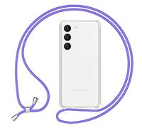 NALIA Cover con Collana per Samsung Galaxy S23 - Custodia Ibrida, Viola | Mani Libere, Zero Stress, Retro Cristallino, Il Tuo Tocco Di Stile, Airbag Invisibile, HANGIT PRO