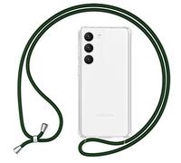 NALIA Cover con Collana per Samsung Galaxy S23 Plus, Verde Scuro | Mani Libere, Zero Stress, Retro Cristallino, Il Tuo Tocco Di Stile, Airbag Invisibile, HANGIT PRO