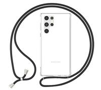 NALIA Cover con Collana per Samsung Galaxy S23 Ultra - Custodia, Nero | Mani Libere, Zero Stress, Retro Cristallino, Il Tuo Tocco Di Stile, Airbag Invisibile, HANGIT PRO