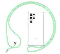 NALIA Cover con Collana per Samsung Galaxy S24 Ultra - Custodia, Menta | Mani Libere, Zero Stress, Retro Cristallino, Il Tuo Tocco Di Stile, Airbag Invisibile, HANGIT PRO