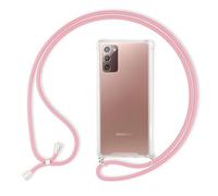 NALIA Cover con Cordino compatibile con Samsung Galaxy Note 20 Custodia, Protettiva Trasparente Necklace Hard-Case & Girocollo, Resistente Copertura Tracolla Telefono Bumper Rigida Skin, Colore:Pink