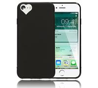NALIA Cover Cuore compatibile con iPhone SE 2022 / SE 2020/8 / 7 Custodia, Protettiva Morbido Silicone Copertura Sottile Gomma Gel Bumper, Ultra-Slim Case Skin Guscio Grip Etui, Colore:Nero
