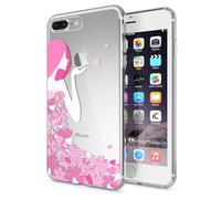 NALIA Cover Custodia Protezione per iPhone 7 Plus, Silicone Trasparente Sottile Case, Gomma Morbido Cellulare Ultra-Slim Protettiva Bumper Guscio per Apple iPhone-7+, Designs:Flower Princess