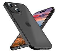NALIA Cover Estremo Sottile compatibile con iPhone 15 Custodia, 0,3mm Ultra-Slim Traslucida Opaca Anti-Impronta Leggera, Ultra-Sottile Copertura Rigida Semi-Trasparente Antiscivola, Colore:Nero