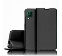 NALIA Cover Pieghevole compatibile con Huawei P40 lite Custodia, Sottile Protettiva Flip Case PU Pelle Telefono Cellulare Copertura, 360 Gradi Resistente Bumper Fronte e Retro, Colore:Nero