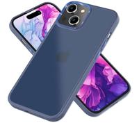 NALIA Cover Telefono Opaca per iPhone 15 - Cornice Silicone Antiurto & Semi-Trasparente - FUZION (Custodia Anti-Impronta) - Marchio Tedesco, Colore:Blu