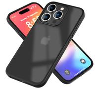 NALIA Cover Telefono Opaca per iPhone 16 Pro Max - Cornice Silicone Antiurto & Semi-Trasparente - FUZION (Custodia Anti-Impronta) - Marchio Tedesco, Colore:Nero