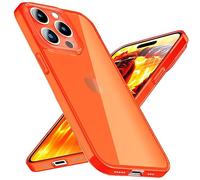 NALIA Cover Traslucido Neon compatibile con iPhone 15 Pro Custodia, Trasparente Bagliore Colorato Lucido Anti-Giallo, Sottile Copertura Silicone Robusta Luminosa, Case Protettivo, Colore:Arancione