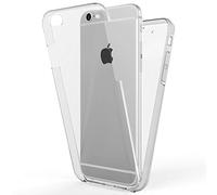 NALIA Custodia 360° per iPhone 6/6s, 360GUARD Cover, Nero | Display Brillante, Retro Cristallino