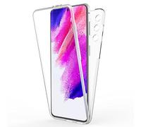 NALIA Custodia 360° per Samsung Galaxy S21 FE, 360GUARD - Cover, Chiaro | Retro Cristallino, Display & Impronta
