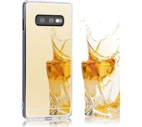 NALIA Custodia a specchio per Samsung Galaxy S10e, Custodia sottile per telefono cellulare Custodia a specchio Cover Oro