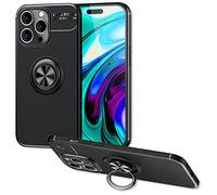 NALIA Custodia Anello per iPhone 14 Pro - Stand 360° & per Supporto Magnetico - GRIP360 (Cover Silicone Opaca) - Marchio Tedesco, Colore:Nero