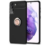 NALIA Custodia Anello per Samsung Galaxy S21 Plus - Stand 360° & per Supporto Magnetico - GRIP360 (Cover Silicone Opaca) - Marchio Tedesco, Colore:Rosa Gold Oro