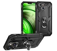 NALIA Custodia Antiurto per iPhone 14 - Anello 360° & Compatibile Supporto Magnetico - RINGDEFEND (Cover Militare) - Marchio Tedesco, Colore:Nero