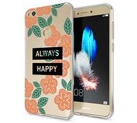 NALIA Custodia compatibile con Huawei P8 Lite 2017, Cover Protezione Silicone Trasparente Sottile Case, Gomma Morbido Ultra-Slim Protettiva Telefono Bumper Guscio, Designs:Always Happy