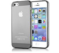NALIA Custodia compatibile con iPhone 5 5S SE, Cover Protezione Ultra-Slim Case Protettiva Trasparente Morbido Cellulare in Silicone Gel, Gomma Clear Telefono Bumper Sottile - Grigio