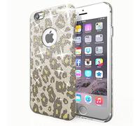 NALIA Custodia compatibile con iPhone 6 6S, Glitter Leopardo Copertura in Silicone Protezione Sottile Cellulare, Slim Gel Cover Case Protettiva Scintillio Telefono Bumper - Argento Verde