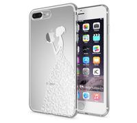 NALIA Custodia compatibile con iPhone 8 Plus / 7 Plus, Cover Protezione Silicone Trasparente Sottile Case, Gomma Morbido Cellulare Slim Protettiva Bumper, Motiv:Princess Bianco
