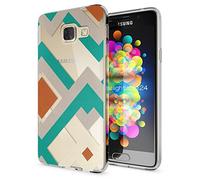 NALIA Custodia compatibile con Samsung Galaxy A3 2017, Cover Protezione Silicone Trasparente Sottile Case, Gomma Morbido Cellulare Ultra-Slim Protettiva Bumper Guscio, Designs:Retro Lines