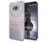NALIA Custodia compatibile con Samsung Galaxy S8, Cover Protezione Silicone Trasparente Sottile Case, Gomma Morbido Cellulare Ultra-Slim Protettiva Bumper Guscio, Designs:Mandala Pink Rosa