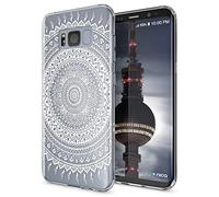 NALIA Custodia compatibile con Samsung Galaxy S8 Plus, Cover Protezione Silicone Trasparente Sottile Case, Gomma Morbido Cellulare Ultra-Slim Protettiva Bumper Guscio, Designs:Mandala Bianco